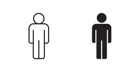 Person line icon vector set.