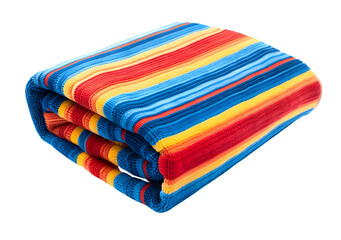 Beach towel with stripped pattern isolated on transparent background