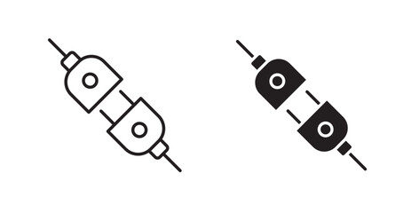 Plug connection line icon vector set.