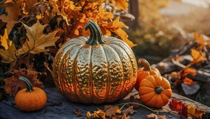 Fall season pumpkin decor for a warm holiday feel.