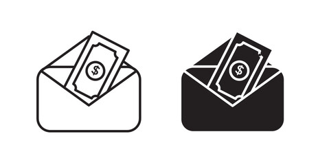 Salary line icon vector set.