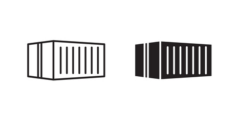 Shipping Container line icon vector set.