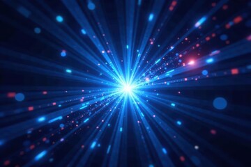 Fototapeta premium Abstract blue ray bursts, digital tech texture, network, digital, energy