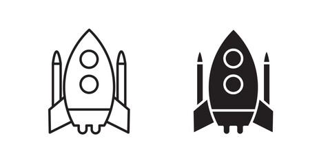 Space shuttle line icon vector set.