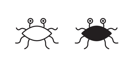 Spaghetti Monster Flying line icon vector set.