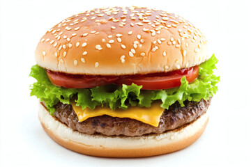 Classic Hamburger Isolated on White Background