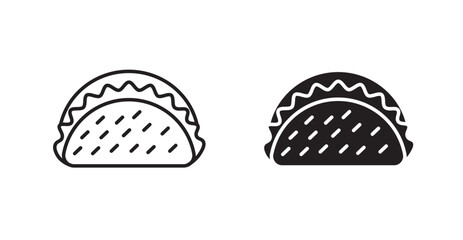 Taco line icon vector set.
