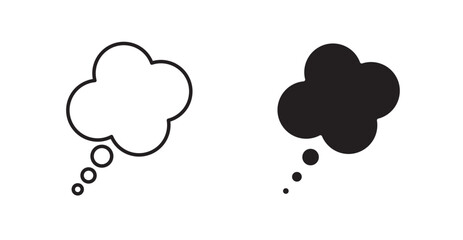 Thought bubble line icon vector set.
