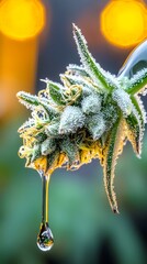Cannabis Bud with Frosted Trichomes