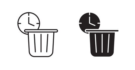 Time waste line icon vector set.