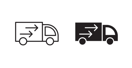 Truck arrow line icon vector set.
