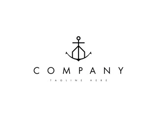 minimal house anchor baltimore logo design © Nay
