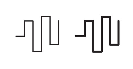 Wave square line icon vector set.