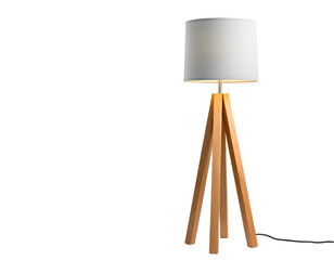 Realistic floor lamp on a stand isolated on transparent background