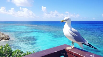 Seagull on a tropical coast