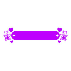 purple bear banner and heart