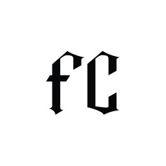 FC monogram logo design letter text name symbol monochrome logotype alphabet character simple logo