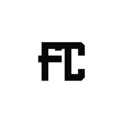 Obraz premium FC monogram logo design letter text name symbol monochrome logotype alphabet character simple logo