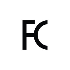 Obraz premium FC monogram logo design letter text name symbol monochrome logotype alphabet character simple logo