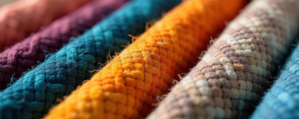 Fototapeta premium Close up of furniture fabric swatches, diverse textures , color, leather