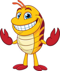 shrimp vector mascot illustration white background