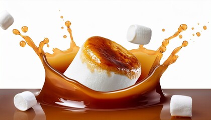 coffee and snack with white background 