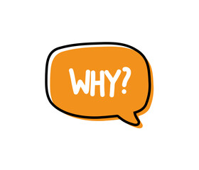 Why? Badge, icon, logo vector design illustration on white background