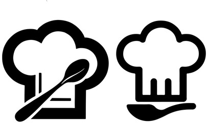 Two chef hat icons vector illustrate graphic.