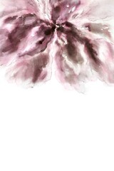 Floral frame. Birthday or wedding greeting card. Pink abstract hand drawn flowers