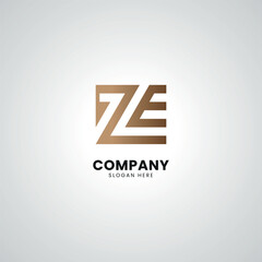 Modern Unique ZE EZ Lettermark Logo Design for Corporate Branding.