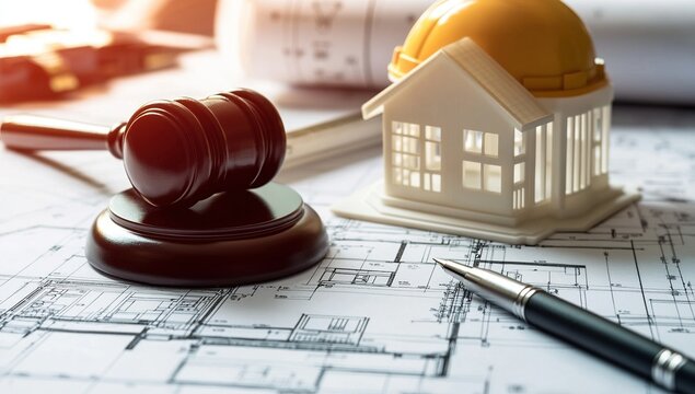 House Construction Legal Disputes: Judge's Gavel on Blueprints,  Resolving Property Development Conflicts Swiftly