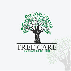 Obraz premium Professional Tree Care Logo, Elegant Green Tree Logo, Minimalist Tree Service Logo