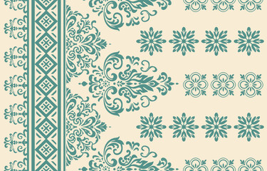 Ethnic Motifs Ikat floral paisley embroidery floral. ikat Saree Sarong oriental pattern traditional.Ikat embroidery style abstract embroidery design for texture,fabric,clothing,wrapping,decoration