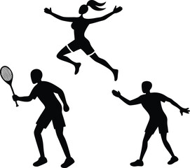 Print Handball Player Jumping Silhouette