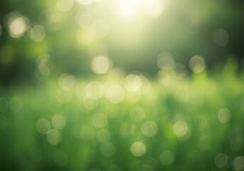 Obraz premium Serene Green Meadow Soft Light Bokeh. AI Generated