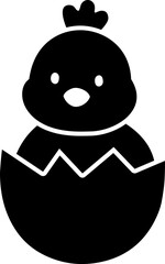 Easter chick hatching from its shell silhouette cartoon isolated.
Cute little chick sitting in the eggshell silhouette flat vector illustration.
Good for greeting card,poster, banner, leaflet.
