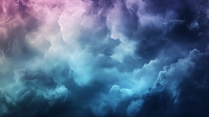 A stormy sky gradient background. Featuring deep grays, cool blues, and electric purples. Highlighting dramatic weather and atmospheric tension. Ideal for thriller themes and moody branding