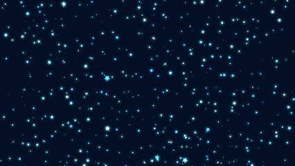 A night sky background filled with a multitude of blue stars, creating a beautiful and serene atmosphere. Bedtime stars. Wallpaper.
