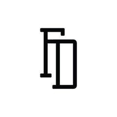 FD monogram logo design letter text name symbol monochrome logotype alphabet character simple logo