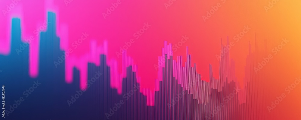 Poster economy business gradient background. abstract gradient design with vibrant colors and soundwave ele