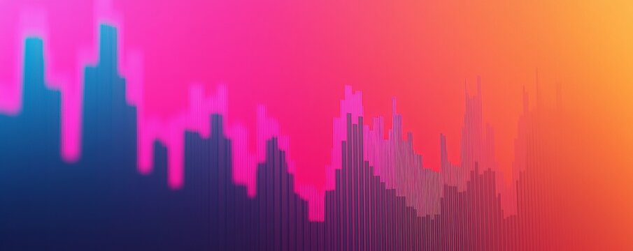 Economy business gradient background. Abstract gradient design with vibrant colors and soundwave elements, creating a dynamic visual effect.