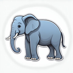 Fototapeta premium cartoon Elephant. on an empty white background