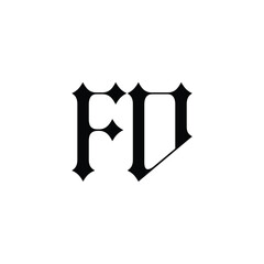 FD monogram logo design letter text name symbol monochrome logotype alphabet character simple logo