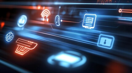 Digital connectivity trends virtual space infographic futuristic environment close-up view technology and innovation