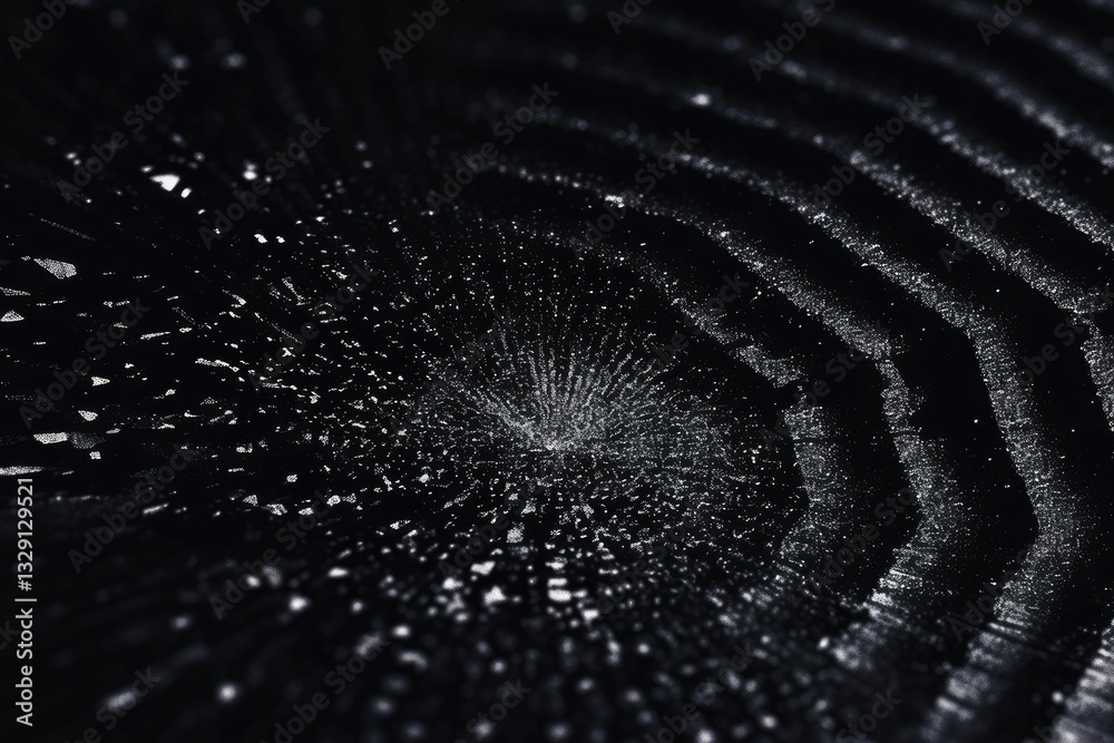 Aufkleber mesmerizing abstract image featuring chaotic pattern of dark, swirling lines and scattered light par