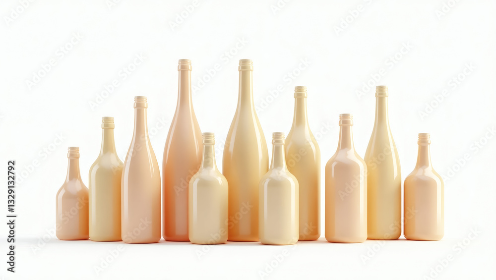 Poster a collection of various bottles in different shapes and sizes