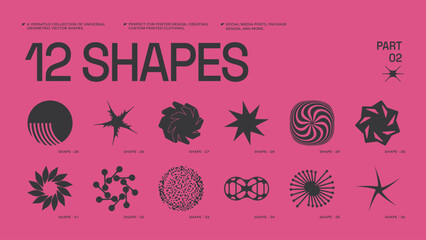 Universal trendy geometric shapes set , bright bold elements composition. Design forms perfect for poster designs, custom-printed clothing, fashion, social media templates
