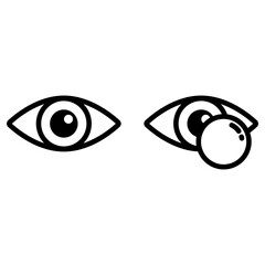 콘택트 렌즈 착용 눈 아이콘