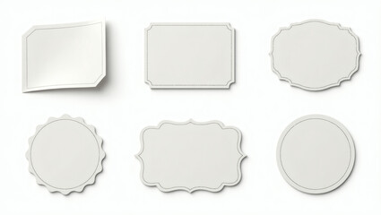 various blank stickers with different elegant shapes for design elements