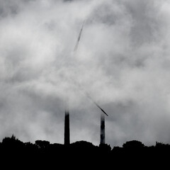 Wind turbine in the cloud vortex